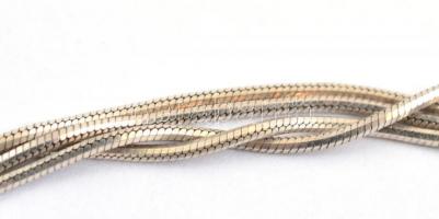 Ezüst(Ag) háromsoros nyaklánc, jelzett, h: 41 cm, nettó: 15,6 g