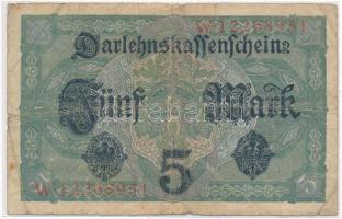 Német Birodalom 1917. 5M lezárt fóliában T:III 
German Empire 1917. 5 Mark in enclosed foil C:F Kra...