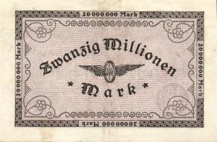 Német Birodalom/Weimari Köztársaság/Német Birodalmi Vasutak/Köln 1923. 20.000.000M vízjel variáns T:...