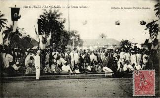 Guinée Francaise, La Griote valsant / native orchestra, festival day, African folklore