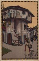Vienna, Wien; Oesterreichische Adria Ausstellung 1913. Buccari Türkisches Haus / Austrian Adriatic Exhibition advertisement art postcard, Turkish house in Bakar. Kilophot GMBH Wien Serie A 14. litho s: Kalmsteiner (EK)