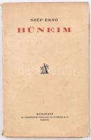 Szép Ernő: Bűneim. Bp., 1924., az Athenaeum Irodalmi és Nyomdai R.-T. kiadása, papírkötéses