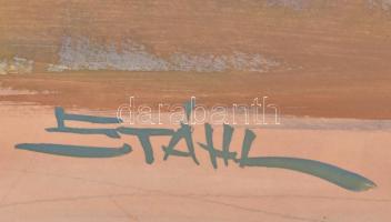 Stáhl jelzéssel: Virágcsendélet. Vegyes technika, papír, 58,5x47 cm