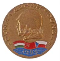 1985. Duna hadgyakorlat arany fokozat magyar, szovjet, csehszlovák festett részvételi jelvény (30mm) T:2
