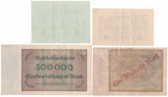Németország / Weimari Köztársaság 1923. 100.000M + 200.000M + 500.000M + 1922. 1000M 1.000.000.000M ...