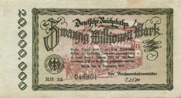 Német Birodalom/Weimari Köztársaság/Német Birodalmi Vasutak/Berlin 1923. 1000.000M, 2000.000M, 5000....