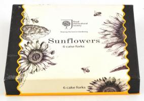 Sunflowers márkájú desszertes villa készlet 6 személyre, eredeti dobozában, újszerű állapotban, 17x1...