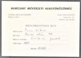 Bodor Miklós (1925-2010): Szanki útban (Kiskunfélegyháza környéke). Pasztell, papír, jelzett és datá...