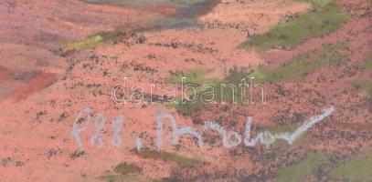 Bodor Miklós (1925-2010): Tázlári erdő (Soltvadkert környéke). Pasztell, papír, jelzett és datált (B...