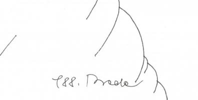 Bodor Miklós (1925-2010): Kunfehértói fa. Tus, toll, papír, jelzett és datált (988 Bodor), üvegezett...