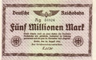 Német Birodalom/Weimari Köztársaság/Német Birodalmi Vasutak/Berlin 1923. 500.000M (4x) klf vízjeles papíron T:II,III