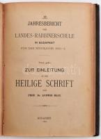 Kolligátum: dr. Blau Lajos: Tanulmányok a Biblia bevezetés köréből, A Budapesti Országos Rabbiképző-...