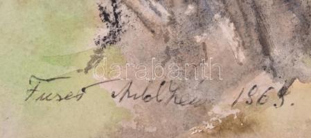 Antal Irén (1903-1999): Ártéri táj. Akvarell, pasztell, papír, paszpartuban jelzett és datált (Antal...