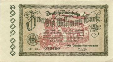 Német Birodalom/Weimari Köztársaság/Német Birodalmi Vasutak/Berlin 1923. 1000.000M, 2000.000M, 5000.000M, 10.000.000M, 20.000.000M, 200.000.000M T:I-,II+,II Összesen 6klf db!