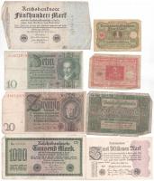 Németország / Weimari Köztársaság 1920-1929. 1-2.000.000M (8xklf) T:III,III-  Germany / Weimar Republic 1920-1929. 1-2.000.000 Mark (8xdiff) C:F,VG