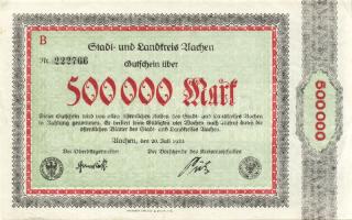 Német Birodalom/Weimari Köztársaság/Aachen 1923.7.20. 500.000M T:II