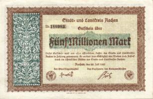 Német Birodalom/Weimari Köztársaság/Aachen 1923.7.20. 5000.000M T:II