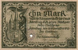 Német Birodalom/Weimari Köztársaság/Altenburg 1918.11.15. 10M hivatalos érvénytelenítéssel T:II
