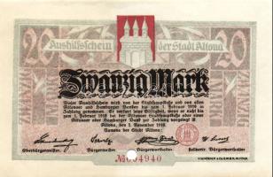 Német Birodalom/Császárság/Altona 1918.11.2. 20M hivatalos érvénytelenítéssel T:I-