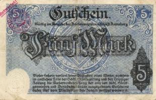 Német Birodalom/Császárság/Annaberg 1918. 5M hivatalos érvénytelenítéssel T:II-