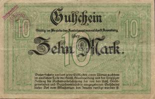Német Birodalom/Weimari Köztársaság/Annaberg 1918. 10M hivatalos érvénytelenítéssel T:II-