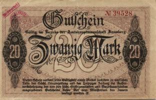 Német Birodalom/Császárság/Annaberg 1918. 20M hivatalos érvénytelenítéssel T:II