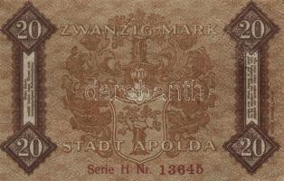 Német Birodalom/Weimari Köztársaság/Apolda 1918. 20M hivatalos érvénytelenítéssel T:II