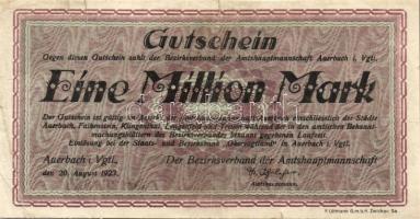 Német Birodalom/Weimari Köztársaság/Auerbach i. Vgtl. 1923.8.20. 1000.000M T:III