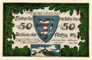 Német Birodalom/Weimari Köztársaság/ Kahla-Leuchtenburg 1921. 50Pf(6x) + 75Pf(6x) 12klf db, teljes sor T:I,I-