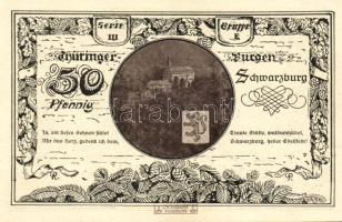 Német Birodalom/Weimari Köztársaság/ Kahla-Leuchtenburg 1921. 50Pf(6x) + 75Pf(6x) 12klf db, teljes s...