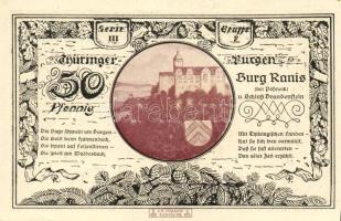 Német Birodalom/Weimari Köztársaság/ Kahla-Leuchtenburg 1921. 50Pf(6x) + 75Pf(6x) 12klf db, teljes s...