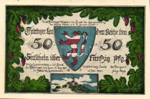 Német Birodalom/Weimari Köztársaság/ Kahla-Leuchtenburg 1921. 50Pf(6x) + 75Pf(6x) 12klf db, teljes s...