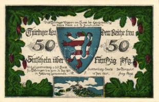 Német Birodalom/Weimari Köztársaság/ Kahla-Leuchtenburg 1921. 50Pf(6x) + 75Pf(6x) 12klf db, teljes s...