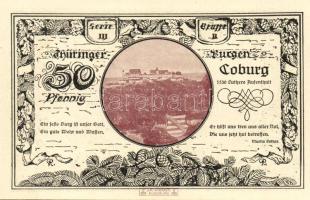 Német Birodalom/Weimari Köztársaság/ Kahla-Leuchtenburg 1921. 50Pf(6x) + 75Pf(6x) 12klf db, teljes s...