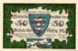 Német Birodalom/Weimari Köztársaság/ Kahla-Leuchtenburg 1921. 50Pf(6x) + 75Pf(6x) 12klf db, teljes s...