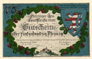 Német Birodalom/Weimari Köztársaság/ Kahla-Leuchtenburg 1921. 50Pf(6x) + 75Pf(6x) 12klf db, teljes s...