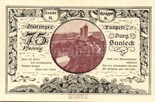 Német Birodalom/Weimari Köztársaság/ Kahla-Leuchtenburg 1921. 50Pf(6x) + 75Pf(6x) 12klf db, teljes s...