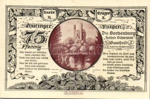 Német Birodalom/Weimari Köztársaság/ Kahla-Leuchtenburg 1921. 50Pf(6x) + 75Pf(6x) 12klf db, teljes s...