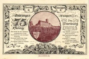 Német Birodalom/Weimari Köztársaság/ Kahla-Leuchtenburg 1921. 50Pf(6x) + 75Pf(6x) 12klf db, teljes s...