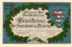 Német Birodalom/Weimari Köztársaság/ Kahla-Leuchtenburg 1921. 50Pf(6x) + 75Pf(6x) 12klf db, teljes s...