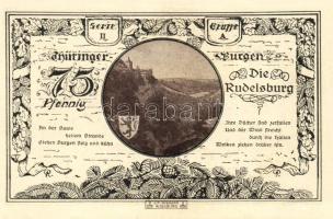 Német Birodalom/Weimari Köztársaság/ Kahla-Leuchtenburg 1921. 50Pf(6x) + 75Pf(6x) 12klf db, teljes s...