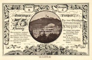 Német Birodalom/Weimari Köztársaság/ Kahla-Leuchtenburg 1921. 50Pf(6x) + 75Pf(6x) 12klf db, teljes s...