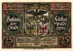 Német Birodalom/Weimari Köztársaság/ Fürstenwalde 1921. 20Pf(3x) + 25Pf(3x) + 50Pf(3x) 9klf db, telj...