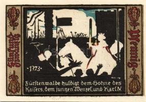 Német Birodalom/Weimari Köztársaság/ Fürstenwalde 1921. 20Pf(3x) + 25Pf(3x) + 50Pf(3x) 9klf db, telj...
