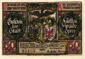 Német Birodalom/Weimari Köztársaság/ Fürstenwalde 1921. 20Pf(3x) + 25Pf(3x) + 50Pf(3x) 9klf db, telj...