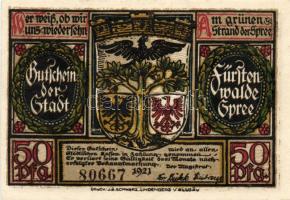 Német Birodalom/Weimari Köztársaság/ Fürstenwalde 1921. 20Pf(3x) + 25Pf(3x) + 50Pf(3x) 9klf db, telj...