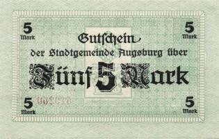 Német Birodalom/Császárság/Augsburg 1918. 5M hivatalos érvénytelenítéssel T:I