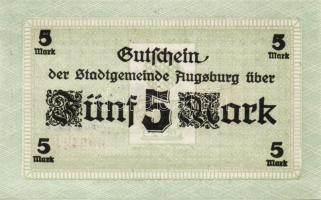 Német Birodalom/Császárság/Augsburg 1918. 5M hivatalos érvénytelenítéssel T:I