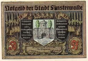 Német Birodalom/Weimari Köztársaság/ Finsterwalde 1921. 25Pf + 50Pf + 75Pf 3klf db, teljes sor T:I