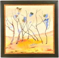 Karadio jelzéssel: Tájkép. Olaj, farost, zöld fa keretben, 49x48,5 cm